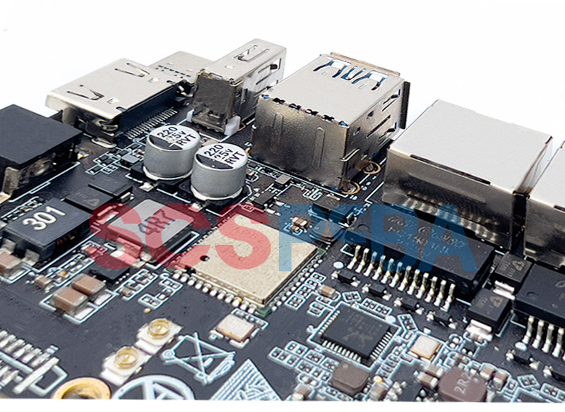 Electronic components assembled onto PCB that provide power and control to industrial systems